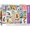 Empireposter puzzle da 1000 pezzi - Puzzle - Gatti yoga + set di 3 accessori per puzzle DeLuxe