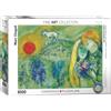 Empireposter puzzle da 1000 pezzi - Puzzle - Marc Chagall - Gli amanti di Vence + Puzzle cornice in alluminio per 1000 pezzi