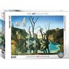 Empireposter puzzle da 1000 pezzi - Puzzle - Salvador Dali I cigni riflettono gli elefanti + Puzzle cornice in alluminio per 1000 pezzi