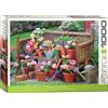 Empireposter puzzle da 1000 pezzi - Puzzle - La colorata vita di campagna - Panchina da giardino + cornice in alluminio per puzzle da 1000 pezzi