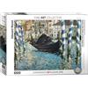 Empireposter puzzle da 1000 pezzi - Puzzle - Manet - Canal Grande di Venezia in blu + cornice in alluminio per 1000 pezzi