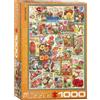 Empireposter puzzle da 1000 pezzi - Puzzle - Pubblicità floreale vintage Art Deco + set di 3 accessori per puzzle DeLuxe