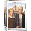 Empireposter puzzle da 1000 pezzi - Puzzle - Grant Wood - American Gothic + Cornice in alluminio per puzzle da 1000 pezzi