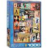 Empireposter puzzle da 1000 pezzi - Puzzle - Art Deco d'epoca - Poster di danza classici + set di 3 accessori per puzzle DeLuxe