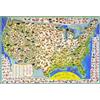 New York Puzzle Company - Puzzle con animali "Wildlife Map" - 2000 pezzi, cartone