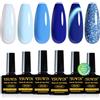YSUVIN Smalto per unghie UV, senza TPO-HEMA, 6 colori bianco, blu, giallo, smalto gel UV Soak off per principianti, fai da te, nail art salone di manicure, di lunga durata, 8 ml