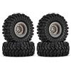 INJORA Ottone Rivestimento Nero 1.0 Pneumatici Beadlock Cerchi per Axial SCX24 AX24 TRX4M FCX24 Upgrade 1/24 1/18 RC Crawler Auto,Grigio
