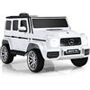 COSTWAY Macchina Elettrica per Bambini 12 V Mercedes Benz, Veicolo Elettrico a 2 Porte con MP3,con Telecomando,Carico 12,5kg, con Clacson,luci a LED e Cintura di Sicurezza, per 3 a 8 Anni (Bianco)