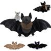 MorisMos XXL Pipistrello Peluche Gigante, 80cm Nero Grande Pipistrello con 3 Kawaii Baby, Realistico Morbido Giocattolo di Peluche Regalo per Bambini Compleanno Natale