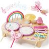 Lehoo Castle 9 in 1 Giochi Legno Montessori Strumenti Musicali per Bambina 1 Anno, Set Tamburo con Xilofono e Batteria, Giocattoli Regalo Educativi Interattivi per Bambini 2 3 4 Anni (Unicorno)