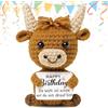 YUPDFGB Positiva Cow, Mini Highland Cow Decorazione Festiva, Mini Bambola Lavorata a Maglia con Carta Positiva, Regali di Natale per Familiari Amici Regali