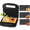 Extralink Sandwichmaker 3 in 1, tostapane e piastra per waffle, griglia a contatto da 1000 W, rivestimento antiaderente, facile pulizia