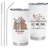 Cunegra Tazza da 660 ml, idea regalo per gli amanti dei libri, tazza in acciaio inox con coperchio e cannuccia, tazza termica con scritta per Book Lover, regali per libri e donne