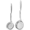 Ugotit Paletta filtrante in acciaio inox, cucchiaio professionale per schiumatoio grasso, separatore di olio per frittura e sugo, colino da cucina commerciale (8,9 cm e 10,9 cm)