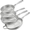 SILBERTHAL Set Padelle Acciaio Inox 20 24 28 32 cm Senza Rivestimento 18/10