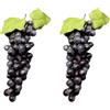 Whychstore Uva finta, 2 confezioni di uve finte, uva in plastica, frutta artificiale per matrimoni, casa, cucina, feste, decorazione per fotografie, colore nero