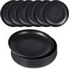 LIVELYPET Set di 6 piatti di plastica riutilizzabili, 20 cm, infrangibili, piatti da campeggio leggeri per picnic, insalata, pasta, feste, casa, ufficio, lavastoviglie e forno a microonde