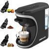 KEEPLUCK Macchina da caffè 3 in 1, compatibile con capsule per Nes/DG/Mio e caffè in polvere, compatta e salvaspazio, 600 ml (ST-551)