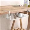 HAOHIZE Cestello portaoggetti sotto il ripiano, Organizzatori per dispensa e Organizzazione della lavanderia Sotto il ripiano dell'armadio Cestino multiuso in metallo sotto il (32cm/12.6in White)