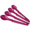 Tupperware - Set di 4 cucchiai da appendere con manico lungo angolato, 14 cm, colore: Lampone