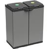 Adventa: Mobile Portasacco Bis per Raccolta differenziata in Plastica, Facile da Montare, Modular System, adatto a Sacchi da 80-110 L, 68L x 38P x 87H cm