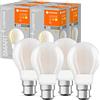 LEDVANCE Lampada Smart LED con Wifi, base B22d, dimmerabile, bianco caldo, forma della lampadina, glassato, sostituzione per lampadine 60W, controllabile con Alexa, Google & App, confezione da 4