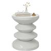 Relaxdays Tavolino & Sgabello, Zick-Zack, decorazione per il soggiorno, HxD: 46 x 35 cm, metallo, grigio chiaro