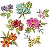 Sizzix 666284-Set Set di Fustelle Thinlits, 14 Pezzi, Motivo Fiori a Pennello, Mini di Tim Holtz, 666284, Multicolore, One Size