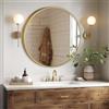 Melodieux Specchio da parete rotondo da 60 cm, cerchio dorato, da appendere, specchio decorativo da parete, per bagno, soggiorno, corridoio