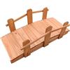 Relaxdays Ponte Giardino in Abete per Stagno/ruscello HxLxP:25x32x70 cm, Max 100 kg, lasurato Arancione