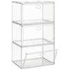 SONGMICS Scatole per Scarpe Impilabili Trasparenti, Organizer Contenitori per Scarpe, Fino alla Taglia 47, Sportello Magnetico, in Plastica, Set da 3 LSP703WH02
