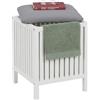 Relaxdays Cesto Biancheria con Seduta, Noce, Coperchio Imbottito, HxLxP 51 x 38 x 38 cm, Sgabello vano, Bianco/Grigio