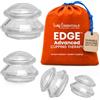 Lure Essentials Edge - Set di coppette in silicone, kit per massaggi, tazze a lunga durata per uso professionale e domestico, coppa scolpente per cellulite, ultra trasparente