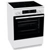 Gorenje GEC6C 40 WD - Fornello elettrico con piano cottura in vetroceramica, 60 cm, 71 litri, riscaldamento rapido, PerfectGrill, modalità pizza, AquaClean, bianco
