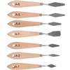 WRITWAA Spatole per Pittura in Inox Set 7 Manico in Legno, Multiuso e Adatto a Tecniche Diverse, per Acquerello e Pittura di Strada