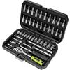 OTLOOMTBT Set di 46 Chiavi Fisse a Cricchetto da 14 di pollice di grado industriale, con set di bussole metriche e barra di estensione per riparazione auto e casa, con custodia ispessita