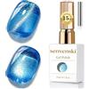 Senvenski Gelatina Vetro Cat Eye Smalto Semipermanente, 15ML Occhi di Gatto Magnetica per Gel Unghie Kit Olografico Glitterato Cristallo Smalti Unghie Salon Home DIY (Blu Oceano, 0.5fl oz)