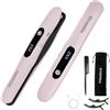 Straxelle 2 in 1 Mini Raddrizzatore Senza Fili e Ricciolo per Capelli, 175℃-215℃ Portatile Piastra per Capelli Senza Fili, 5000mAh Piastra Capelli da Viaggio con Display LED für alle Haartypen(Rosa)