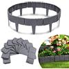 VA-Cerulean Bordo per prato in plastica, flessibile, effetto pietra, 2,5 m, in PP, per aiuole, per fiori, recinzione da giardino, lunghezza 25 x 23 cm, 10 pezzi, antracite