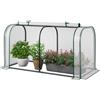 HOMASIS Serra da Giardino con Porta Avvolgibile a Cerniera, Serra da Balcone in PE e Struttura in Metallo, Copertura per Orto Rialzato per Protezione Piante, 118 x 55 x 60 cm (Trasparente)