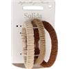 Solida Elastico per capelli arricciata beige, marrone 6 cm Elastico per capelli 3 pz.