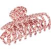 Solida Pinza per capelli acrilico marmorizzato rosso Fermacapelli 1 pz.