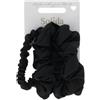 Solida Scrunchie Set schwarz Elastico per capelli 3 pz.