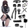 Fohil Kit Bondage 11 Pezzi, Sex Toys SM in Pelle Fetish per Principianti, Set Bondage per Coppie Set di Giocattoli Erotici per Bondage per Adulti, Coppia con Manette, Guinzaglio per Maschera