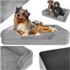 tectake® Lettino per Cani Ergonomico, Cuccia Ortopedica, Bordo Alto, Lettino Cane con Rivestimento in Peluche Impermeabile, Imbottitura in Memory Foam, Antiscivolo - 112x85x18 cm