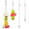 BIFHIG 4 Pezzi di Frutta in Acciaio Inox Forchette, Uccello Alimentazione Rack, Pappagallo Spiedini, Uccello Spiedini di Verdure Foraggiamento Giocattoli, Gabbia per Uccelli Accessori.