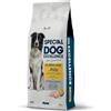 Generico Monge Special Dog Excellence All Breeds Adult Pollo 12Kg, alimento completo per cani adulti di tutte le taglie con riso, semi di lino e agrumi, senza coloranti, confezione da 12 chilogrammi.