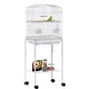 PawHut Gabbia per pappagalli con supporto a ruote Bianco 46,5x36x124 cm