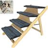 FIVMEN Scaletta per cani 2 in 1 Rampa per cani in legno pieghevole Regolabile in altezza con tappetino antiscivolo Scaletta per animali domestici per letto e divano, 100x47x63cm