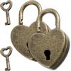 ZIOYANE 2 lucchetti in ottone anticato a forma di cuore mini lucchetto in ottone antico con chiave per diari armadi e bagagli